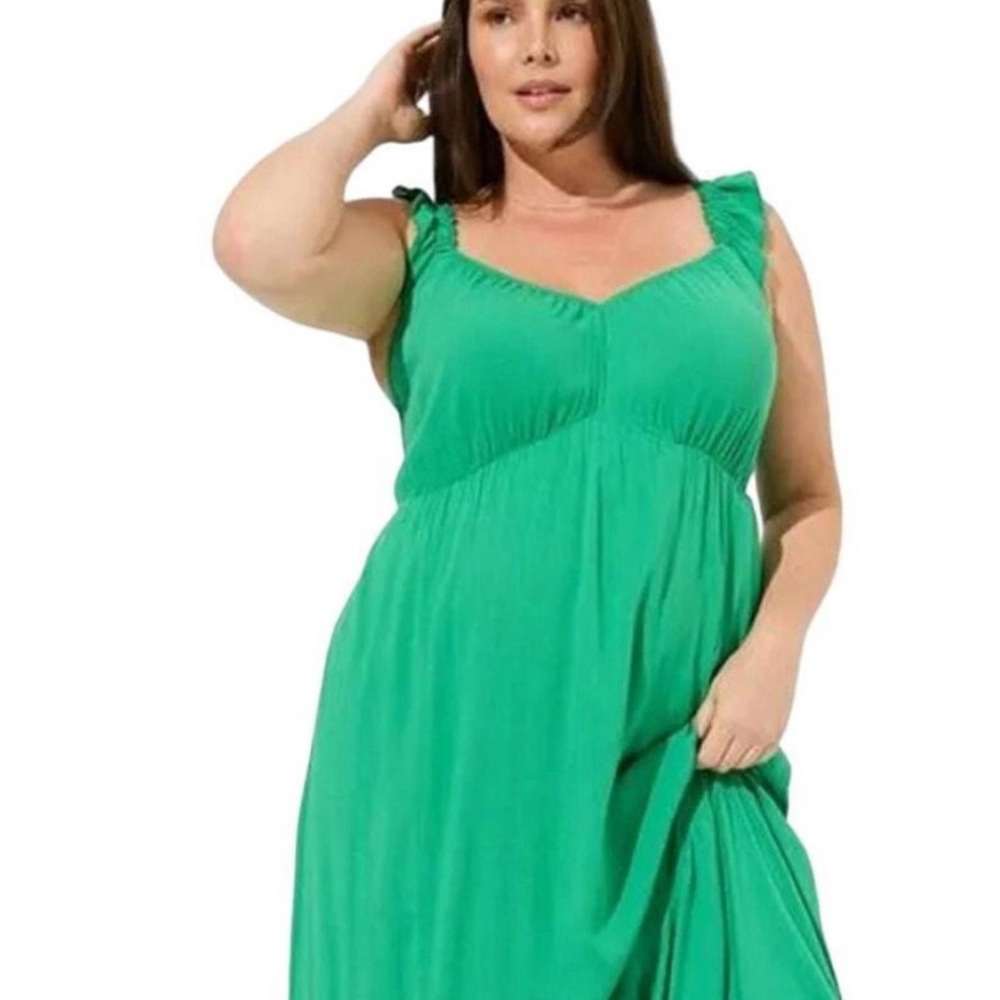 Torrid green maxi summer dress size 2